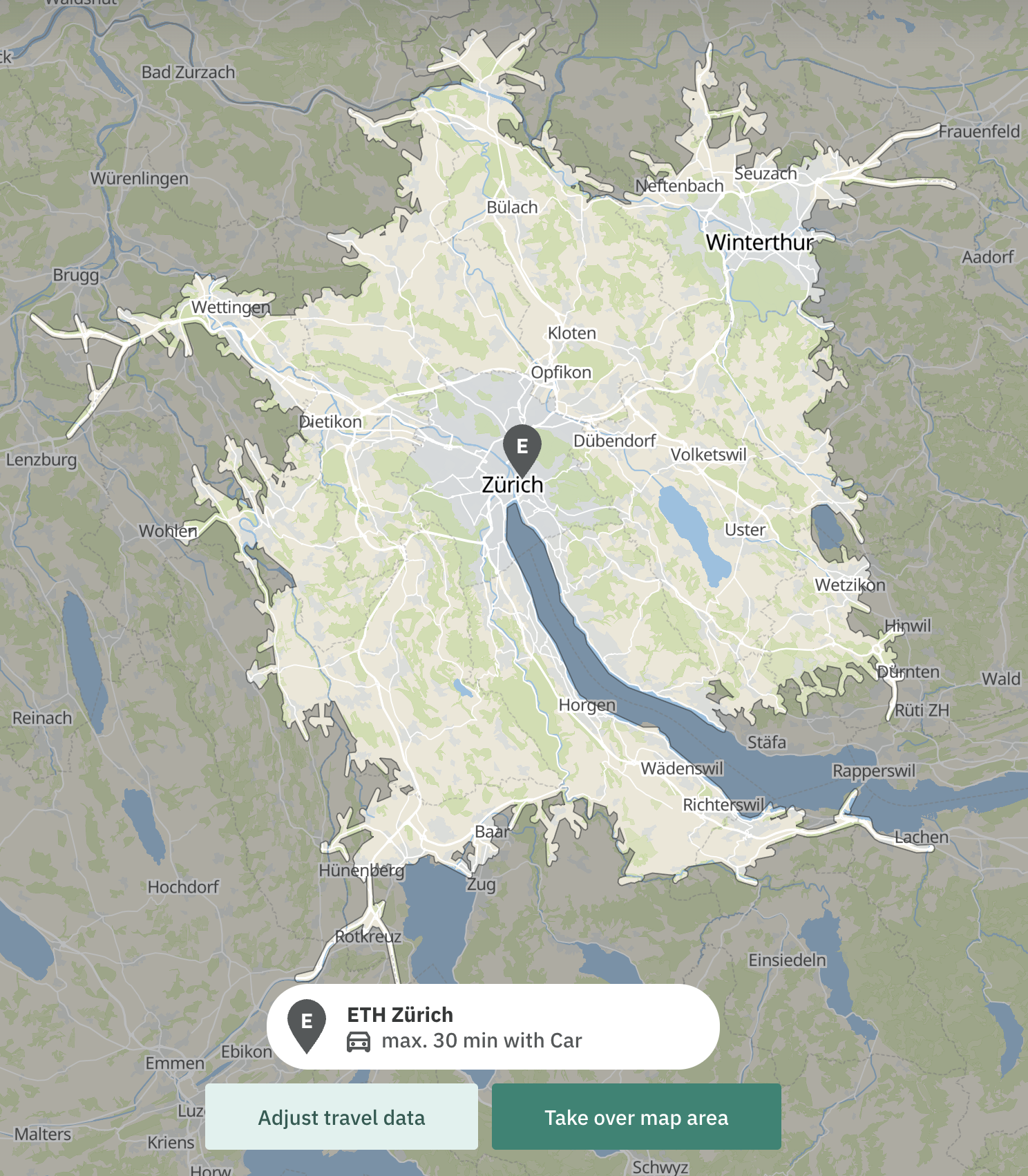 Newhome Isochrone Map based location filtering